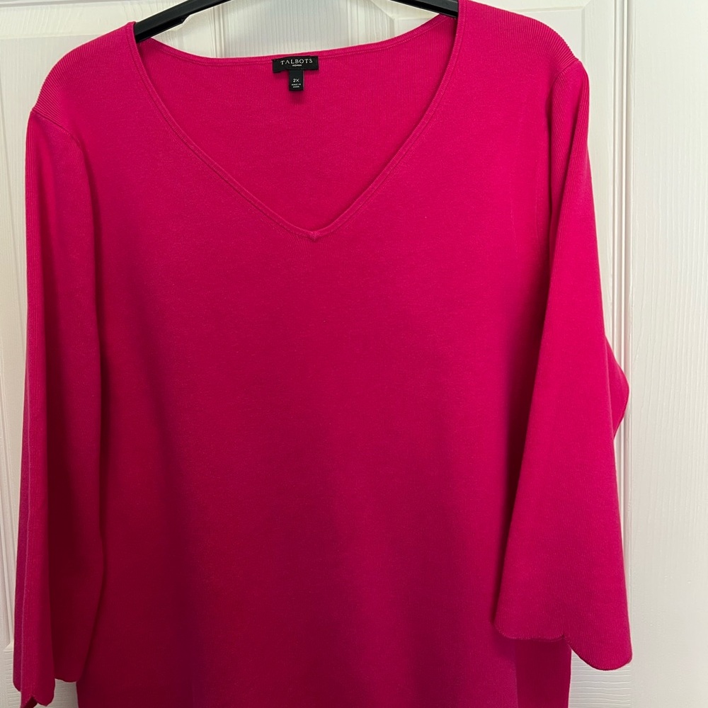Talbots Pink V-Neck Women's Top